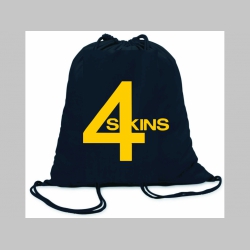 4 skins ľahké sťahovacie vrecko ( batôžtek / vak ) s čiernou šnúrkou, 100% bavlna 100 g/m2, rozmery cca. 37 x 41 cm